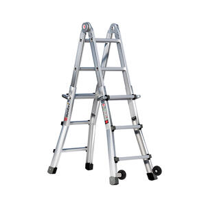 Euroline Alu-Vario-Klappleiter mit Rollen (Montagesatz) für ein Außenteil Nr. 31621