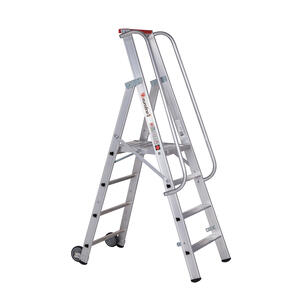 Euroline Alu-Stufenstehleiter mit großer Standplattform Nr. 32677