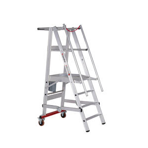 Euroline Alu-Podestleiter, fahr- und klappbar Nr. 32778, 20 kg Ballast 1 x 4