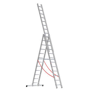 Euroline Alu-Mehrzweckleiter 3-teilig Nr. 207 3 x 12