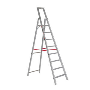 Euroline Alu-Stufenstehleiter mit Sicherheitsbrücke Nr. 22577 2 x 8