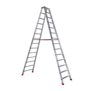 Euroline Alu-Stufenstehleiter Nr. 30577 2 x 14