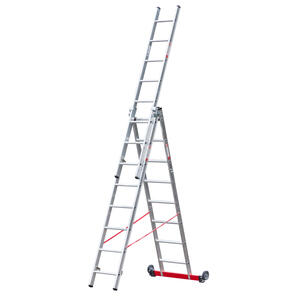 Euroline Alu-Mehrzweckleiter 3-teilig Nr. 307, rollbar
