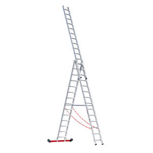 Euroline Alu-Mehrzweckleiter 3-teilig Nr. 307, rollbar 3x14
