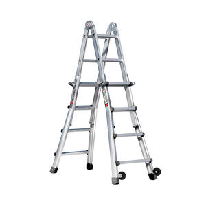 Euroline Alu-Vario-Klappleiter mit Rollen (Montagesatz) für ein Außenteil Nr. 31621 4 x 4