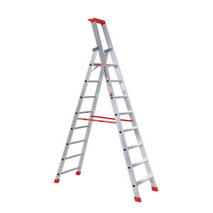 Euroline Alu-Stufenstehleiter mit Sicherheitsbrücke Nr. 32577 1 x 8