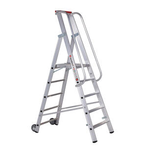 Euroline Alu-Stufenstehleiter mit großer Standplattform Nr. 32677 1 x 5