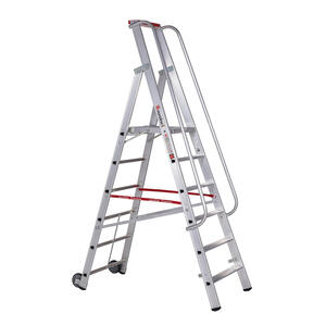 Euroline Alu-Stufenstehleiter mit großer Standplattform Nr. 32677 1 x 6