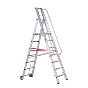 Euroline Alu-Stufenstehleiter mit großer Standplattform Nr. 32677 1 x 7