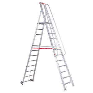 Euroline Alu-Stufenstehleiter mit großer Standplattform Nr. 32677 1 x 12