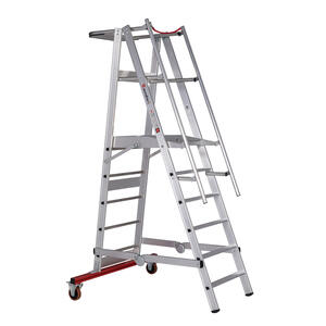 Euroline Alu-Podestleiter, fahr- und klappbar Nr. 32777 1 x 6