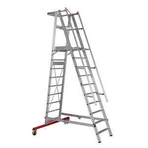 Euroline Alu-Podestleiter, fahr- und klappbar Nr. 32777 1 x 10