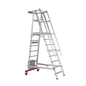 Euroline Alu-Podestleiter, fahr- und klappbar Nr. 32778, 80 kg Ballast