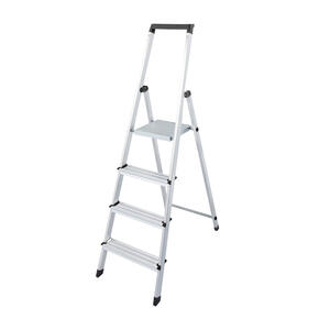 Euroline Alu-Haushaltsleiter mit Sicherheitsbrücke Nr. 618 1 x 4