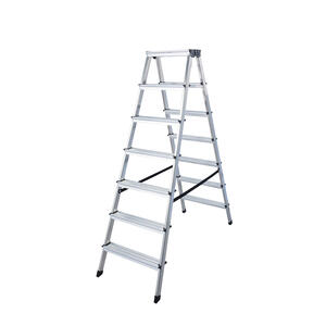 Euroline Alu-Stufenstehleiter beidseitig begehbar Nr. 619 2 x 7