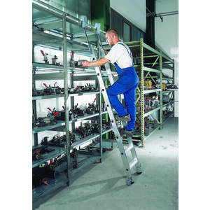 Euroline Aluminium-Regalleiter, fahrbar 1 x 16