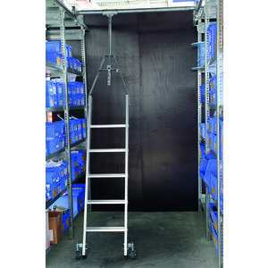 Euroline Alu-Regalleiter für Doppelregal, drehbar 1 x 12