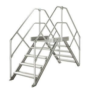 Euroline Übergang 60 Grad, 1000 mm Stufenbr., 1 Handlauf 1 Geländer