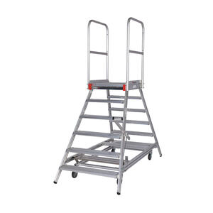 Euroline Mobile Podesttreppe zweiseitig begehbar mit Zentralfeststellung* 2 x 6 Stufen