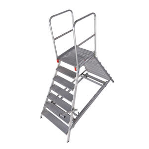 Euroline Mobile Podesttreppe zweiseitig begehbar mit Zentralfeststellung* 2 x 7 Stufen