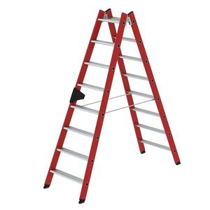 Günzburger Steigtechnik Stufen-Stehleiter beidseitig begehbar GFK / Alu 2x8 Stufen