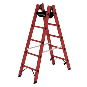 Günzburger Steigtechnik Sprossen-Stehleiter GFK 2x5 Sprossen