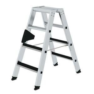 Günzburger Steigtechnik Stufen-Stehleiter beidseitig begehbar mit clip-step 2x4 Stufen