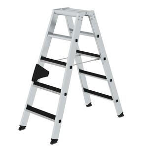 Günzburger Steigtechnik Stufen-Stehleiter beidseitig begehbar mit clip-step 2x5 Stufen