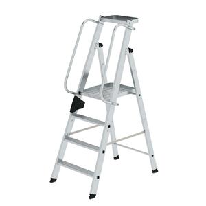 Günzburger Steigtechnik Plattformleiter 4 Stufen mit Ablageschale