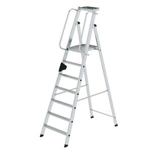 Günzburger Steigtechnik Plattformleiter 7 Stufen mit Ablageschale