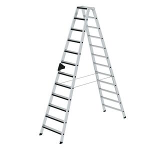 Günzburger Steigtechnik Stufen-Stehleiter beidseitig begehbar mit relax step®