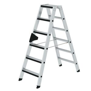 Günzburger Steigtechnik Stufen-Stehleiter beidseitig begehbar mit relax step®