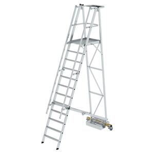 Günzburger Steigtechnik Plattformleiter klappbar mit schmalem Fahrwerk