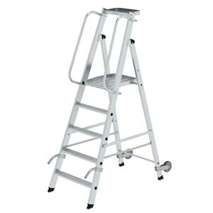 Günzburger Steigtechnik Plattformleiter mit Rollen und Griff