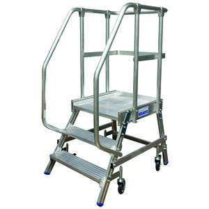 Krause STABILO PodestLeiter fahrbar, einseitig begehbar