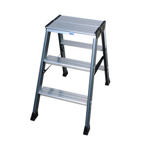 Krause MONTO Stufen-DoppelLeiter SePro D eloxiert