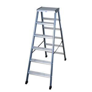 Krause MONTO Stufen-DoppelLeiter SePro D eloxiert