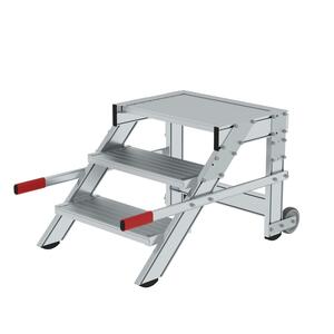 Günzburger Steigtechnik Arbeitspodest fahrbar, Stufenbreite 600 mm, Aluminium geriffelt