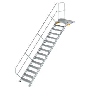 Günzburger Steigtechnik Treppe mit Plattform 45° Stufenbreite 800mm