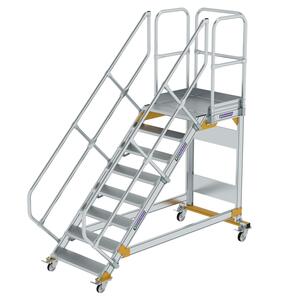 Günzburger Steigtechnik Plattformtreppe 45° fahrbar Stufenbreite 800mm