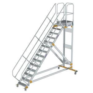 Günzburger Steigtechnik Plattformtreppe 45° fahrbar Stufenbreite 600mm