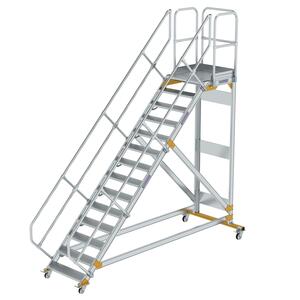 Günzburger Steigtechnik Plattformtreppe 45° fahrbar Stufenbreite 800mm