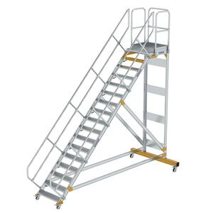 Günzburger Steigtechnik Plattformtreppe 45° fahrbar Stufenbreite 800mm