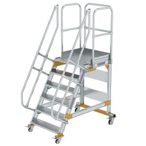Günzburger Steigtechnik Plattformtreppe fahrbar 60° Stufenbreite 800mm 6 Stufen