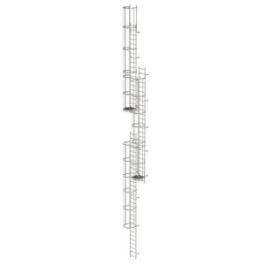 Günzburger Steigtechnik Mehrzügige Steigleiter mit Rückenschutz (Maschinen) Edelstahl