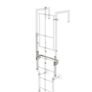 Günzburger Steigtechnik Ausstiegstritt passend für Sicherungstüre mit Steigschutzschiene Edelstahl