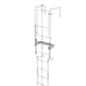Günzburger Steigtechnik Ausstiegstritt passend für Sicherungstüre mit Steigschutzschiene Edelstahl Spaltmaß 200mm