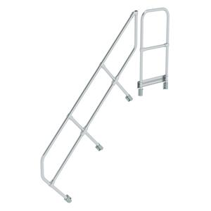 Günzburger Steigtechnik Treppe mit Plattform 45° zweiter Handlauf