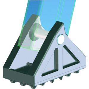 ZARGES Schwenkfuß mit Gummiauflage 100 x 55 mm