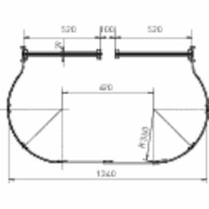 ZARGES Rückenschutzbügel für versetzte Ausführung